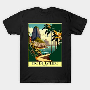 Rio De Janeiro Brazil Vintage Travel Advertising Print T-Shirt